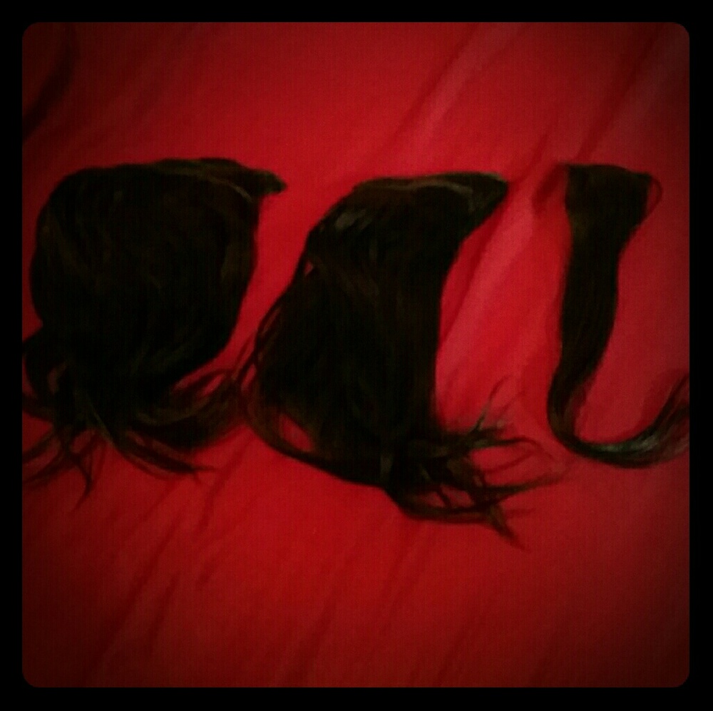 Human hair blend exstentions. Clip in. Color 1b